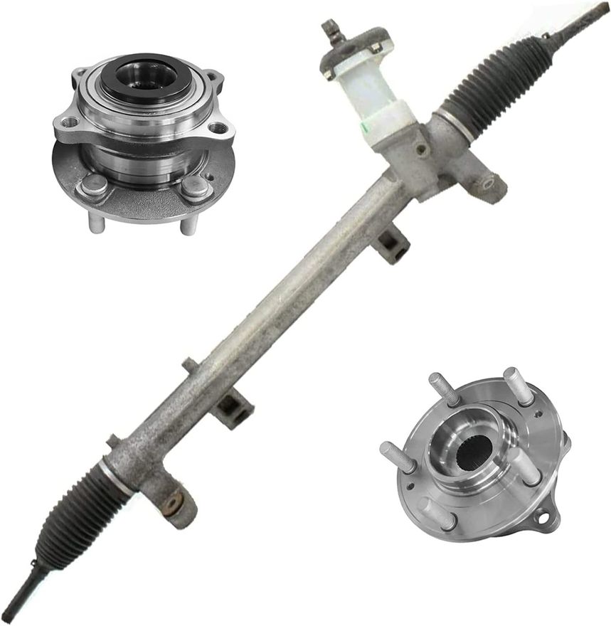 Front Power Steering Rack and Pinion Wheel Hub and Bearings Kit