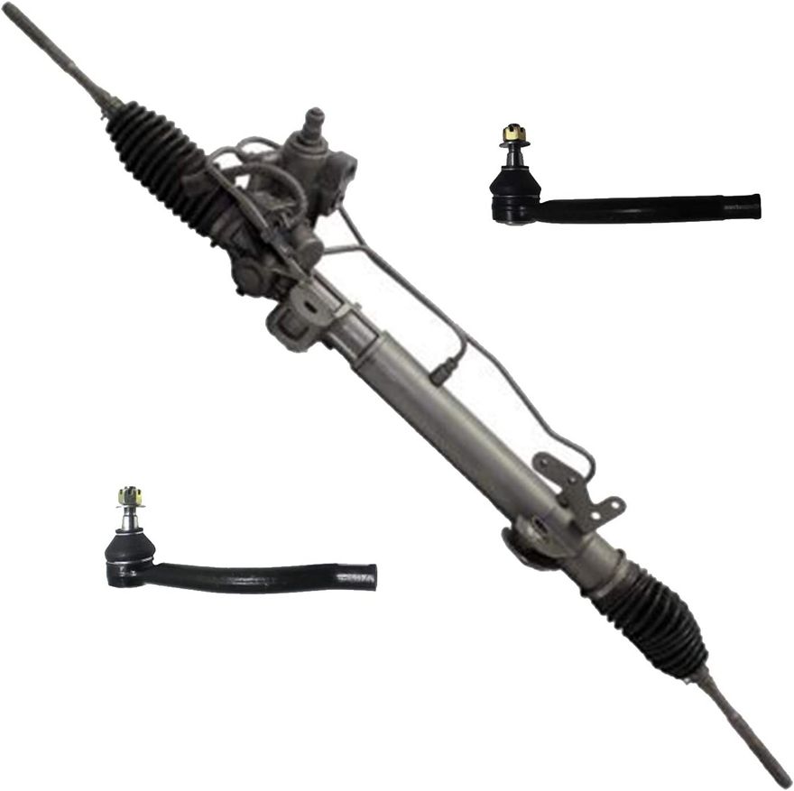 Front Power Steering Rack and Pinion Outer Tie Rods Suspension Kit