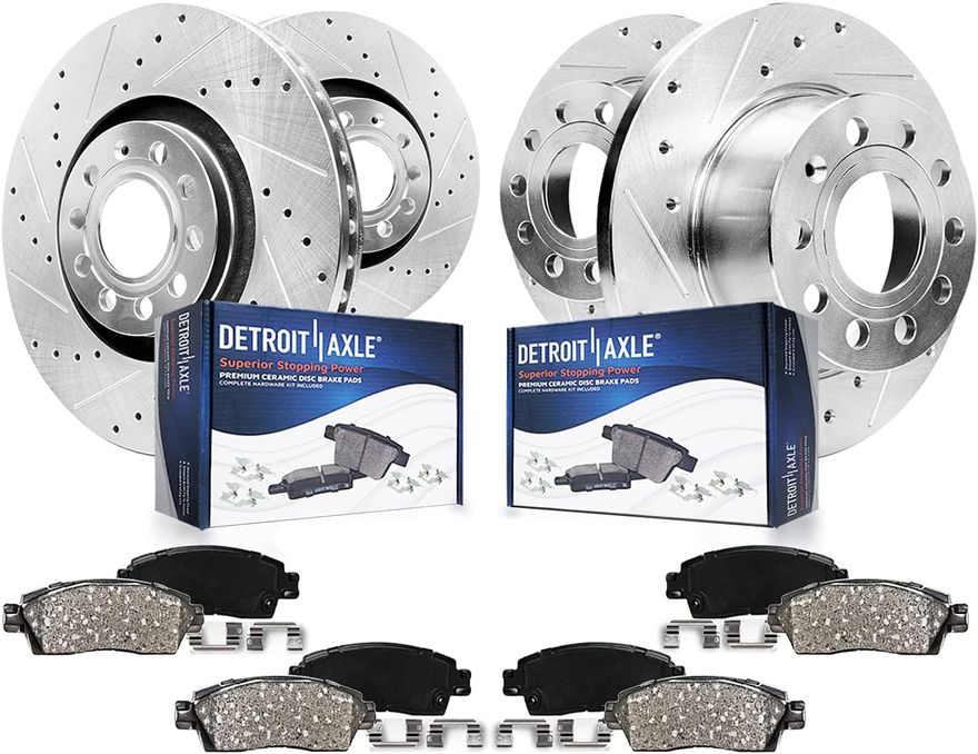 Main Image - Front Rear Drilled Rotors Pads