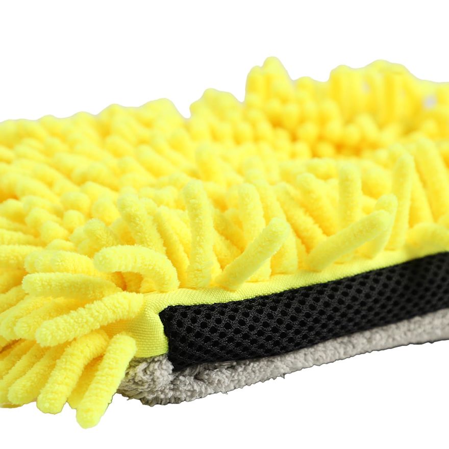 7.09'' x 9.84'' 3-Way Premium Chenille Wash Mitt - CWG002
