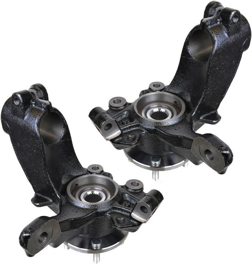 Front Steering Knuckles and Wheel Hub Bearings (Pair)