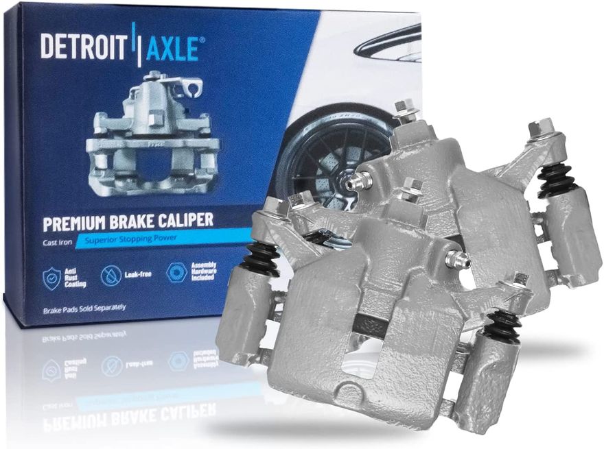 Pair Rear Left & Right Brake Calipers W/ Brackets For Oldsmobile Alero (99-04) & Pontiac Grand Am (99-05) – Unbranded, 1-Yr Warranty