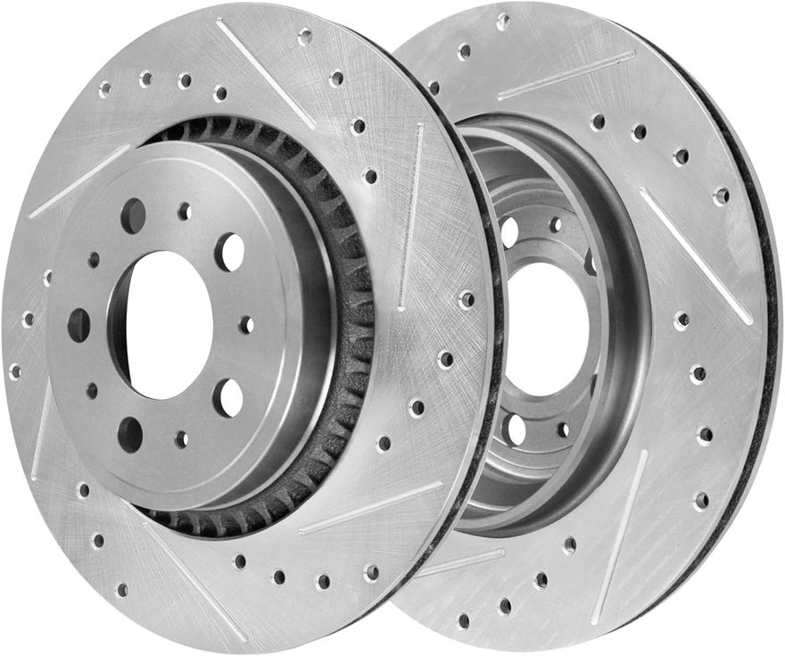 Front Drilled Disc Brake Rotor - S-34357 x2