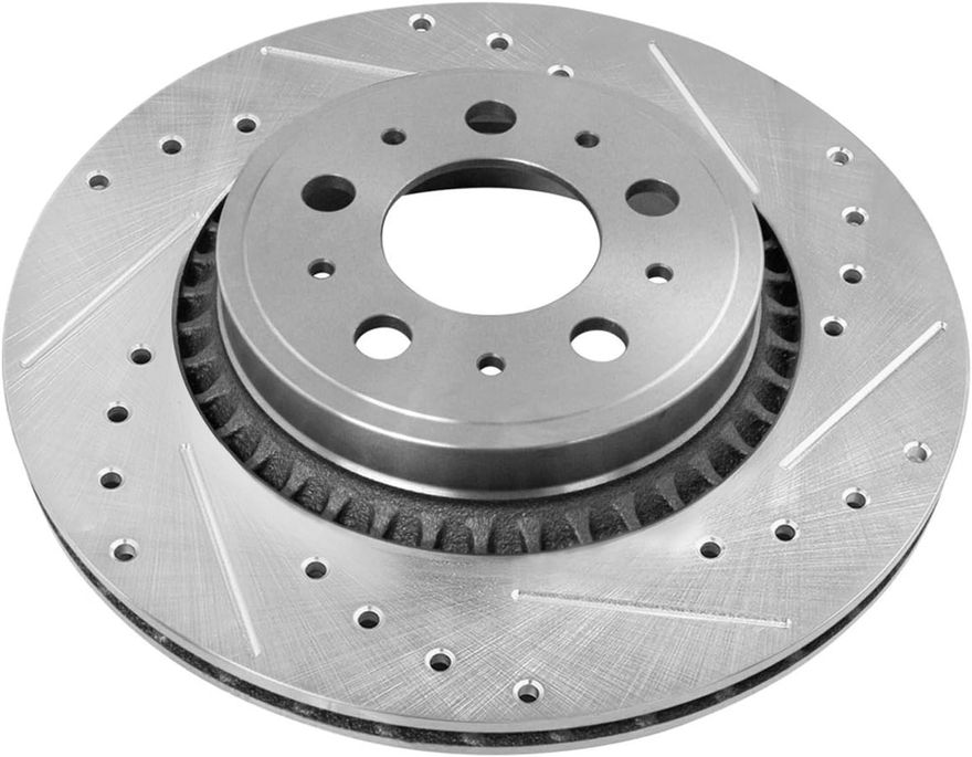 Front Drilled Disc Brake Rotor - S-34357 x2
