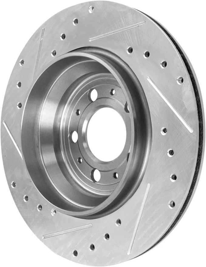 Front Drilled Disc Brake Rotor - S-34357 x2
