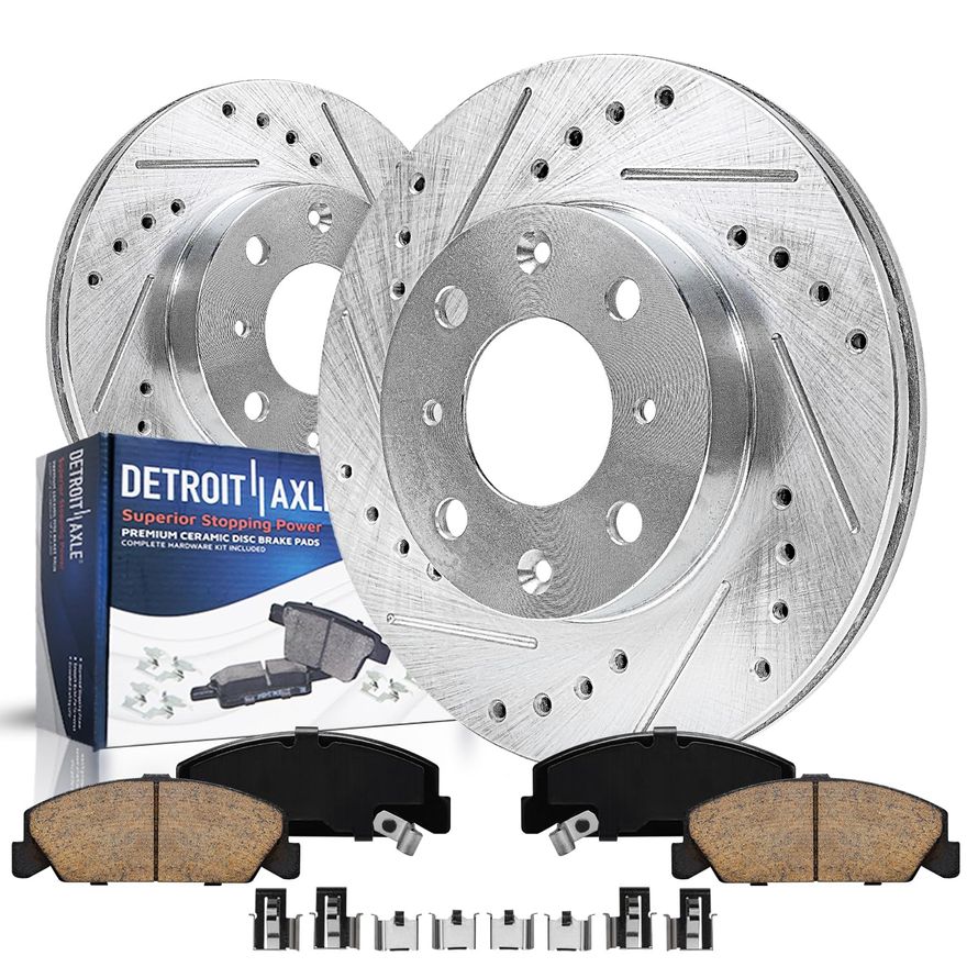 Main Image - Front Drilled Rotors Brake Pads