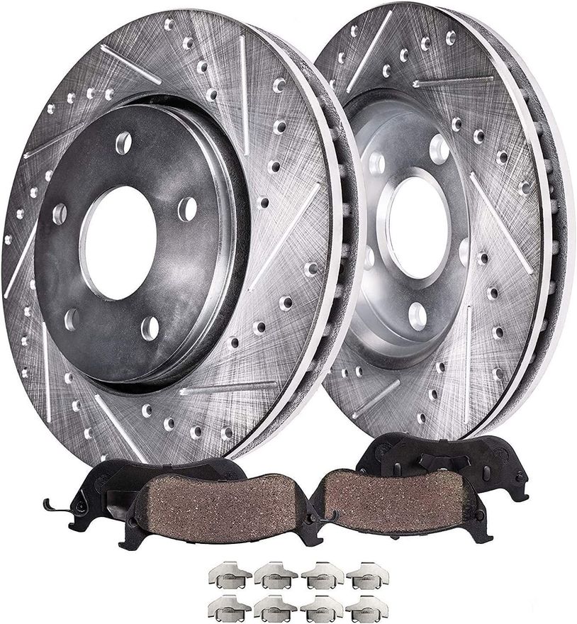 Main Image - Front Drilled Rotors Brake Pads