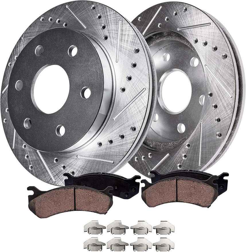 Front Brake Rotors + Ceramic Pads for 2009 Ford F-150 6 Lug