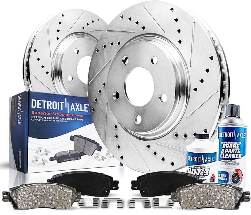 Main Image - Front Drilled Rotors Brake Pads