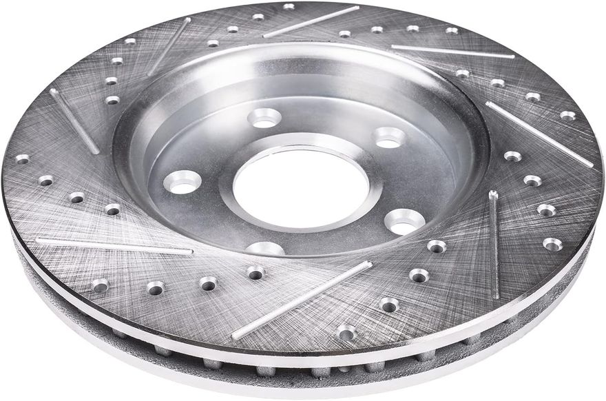 Front Drilled Brake Rotor - S-55082 x2