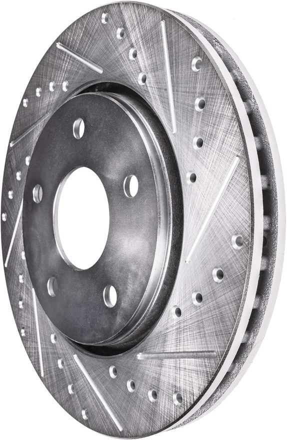 Front Drilled Brake Rotor - S-55082 x2