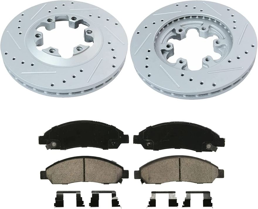 Main Image - Front Drilled Rotors Brake Pads