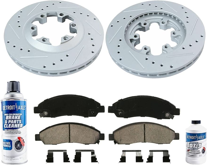 Main Image - Front Drilled Rotors Brake Pads