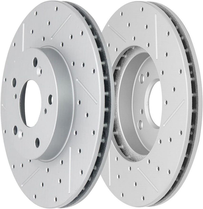 Front Drilled Disc Brake Rotor - S-800041 x2