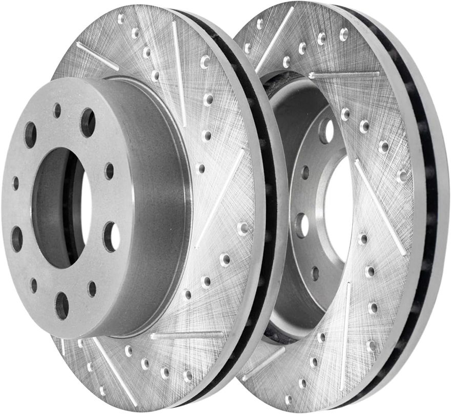 Front Drilled Disc Brake Rotor - S-800050 x2