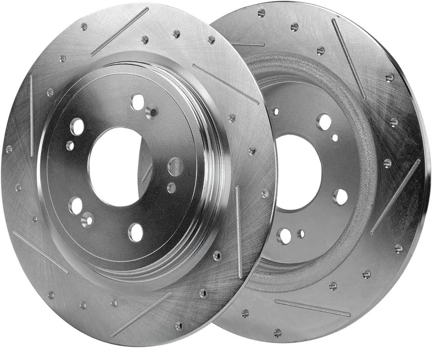 Rear Drilled Disc Brake Rotor - S-800062 x2