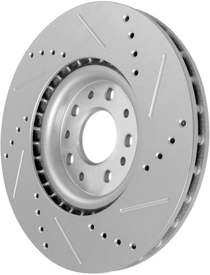 Front Drilled Disc Brake Rotor - S-800065 x2