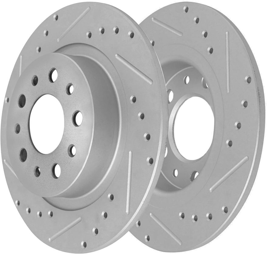 Rear Drilled Disc Brake Rotor - S-800066 x2