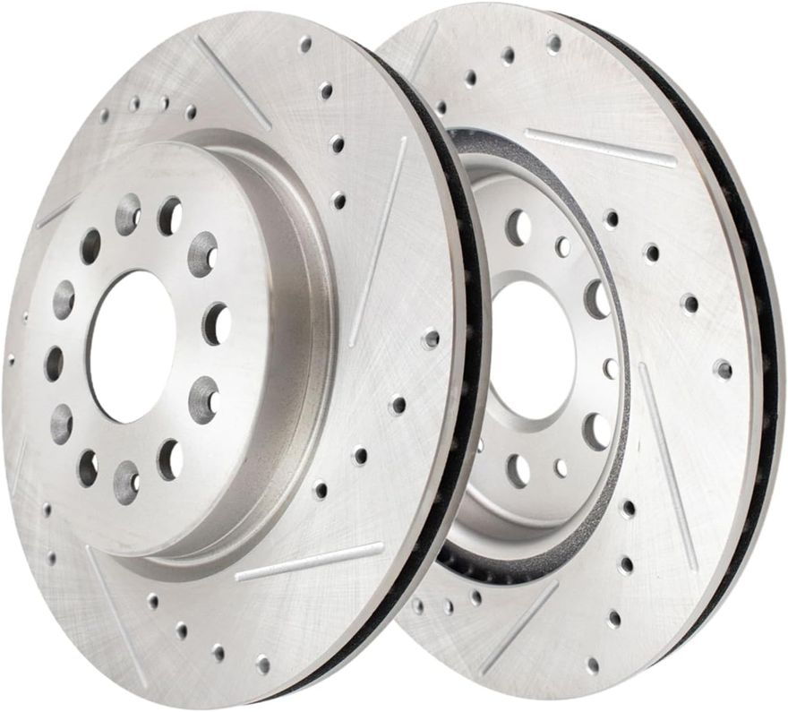 Front Drilled Disc Brake Rotor - S-800077 x2