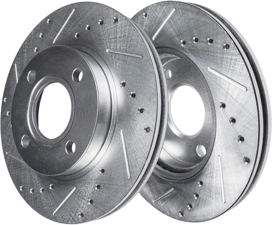 Front Drilled Disc Brake Rotor - S-800079 x2