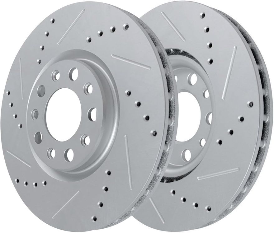 Front Drilled Disc Brake Rotor - S-800090 x2