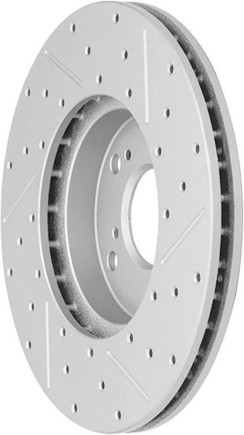 Front Drilled and Slotted Brake Rotors (Pair)