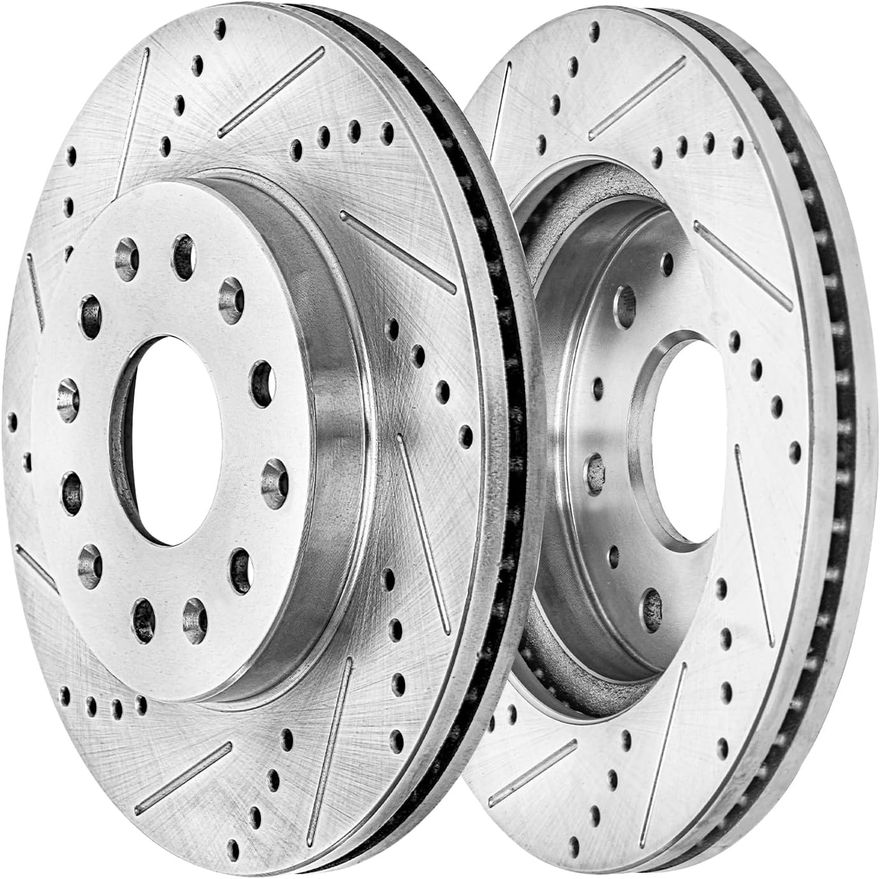 Front Drilled Disc Brake Rotor - S-800097 x2