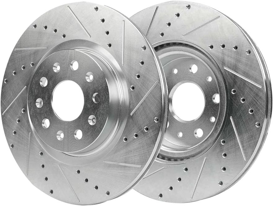 Front Drilled Disc Brake Rotor - S-800098 x2