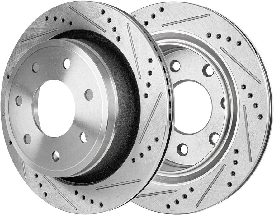 Rear Drilled Disc Brake Rotor - S-800035 x2