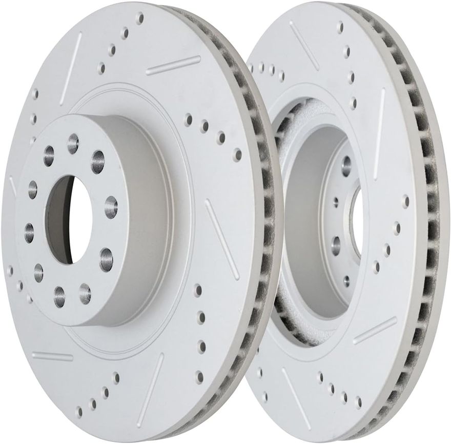 Front Drilled Disc Brake Rotor - S-800144 x2