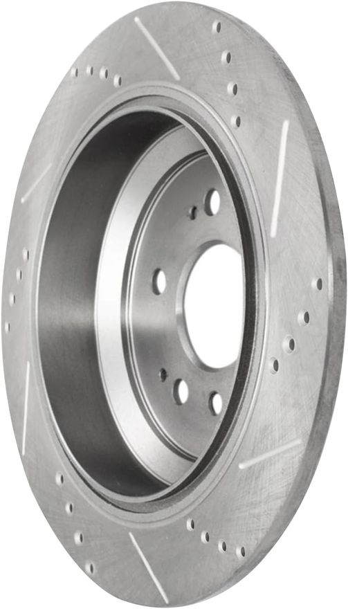 Rear Drilled Disc Brake Rotor - S-800145 x2