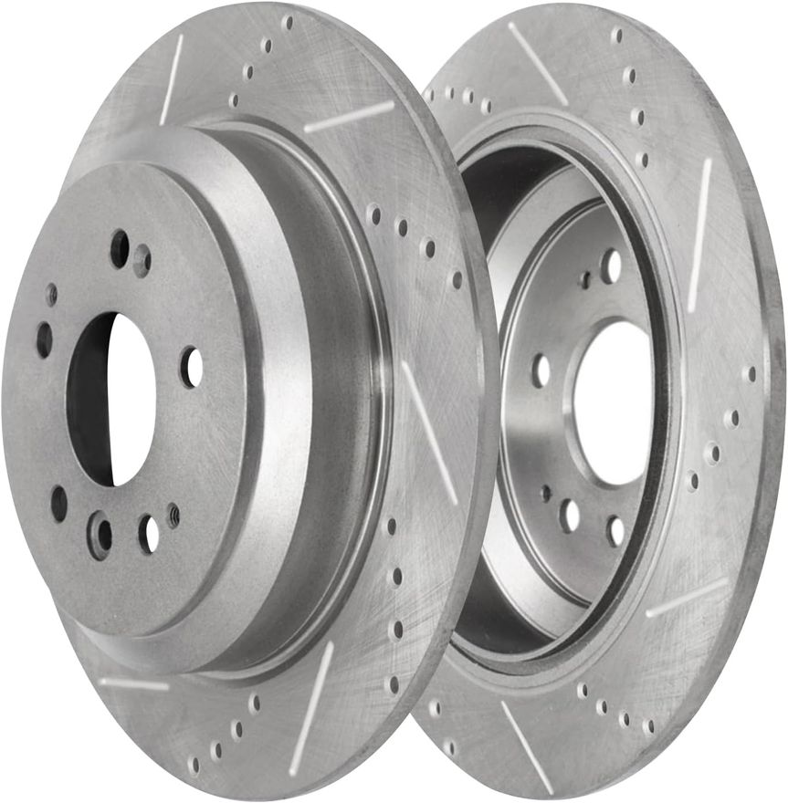 Rear Drilled Disc Brake Rotor - S-800145 x2