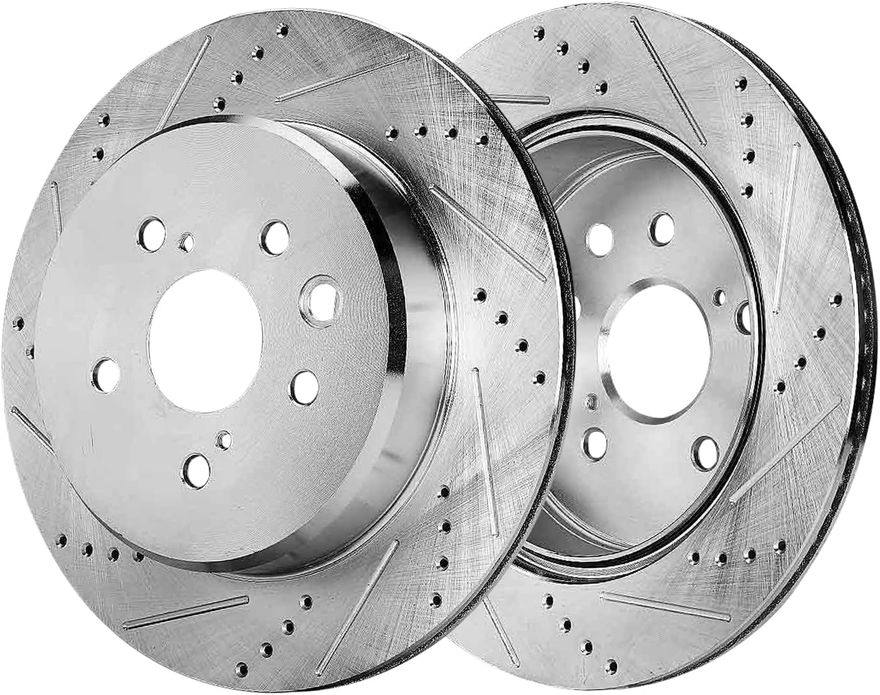 Rear Drilled Disc Brake Rotor - S-800152 x2