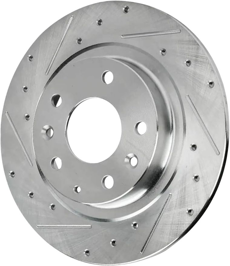 Rear Drilled Disc Brake Rotor - S-800163 x2