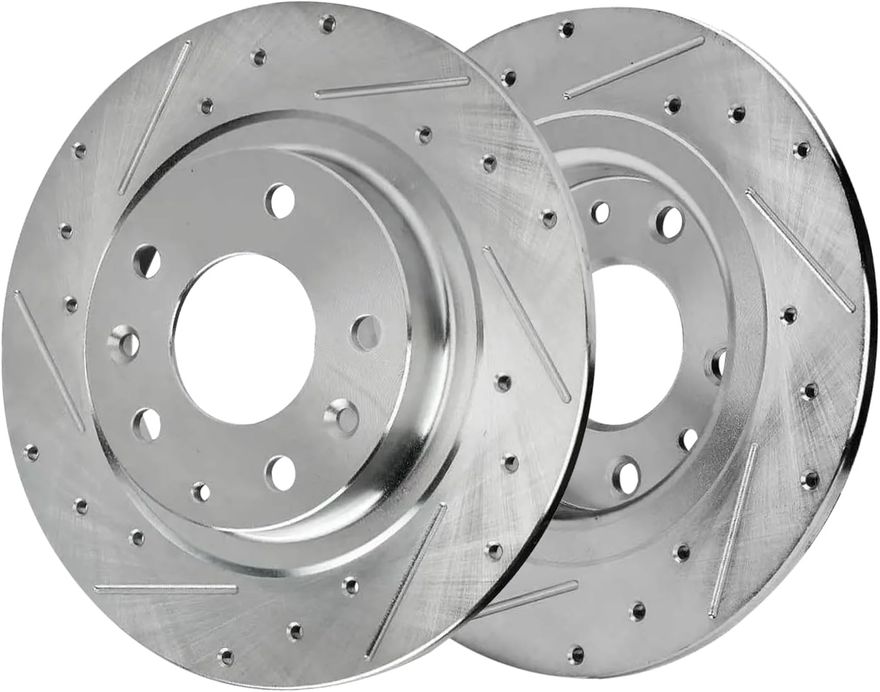 Rear Drilled Disc Brake Rotor - S-800163 x2