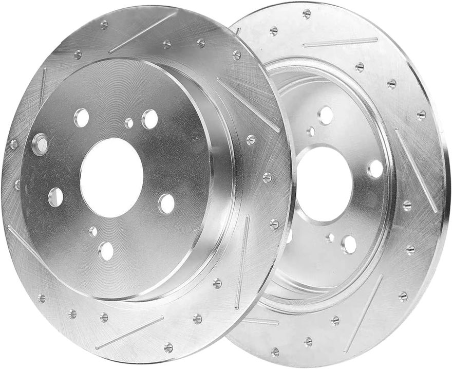 Rear Drilled Disc Brake Rotor - S-800170 x2