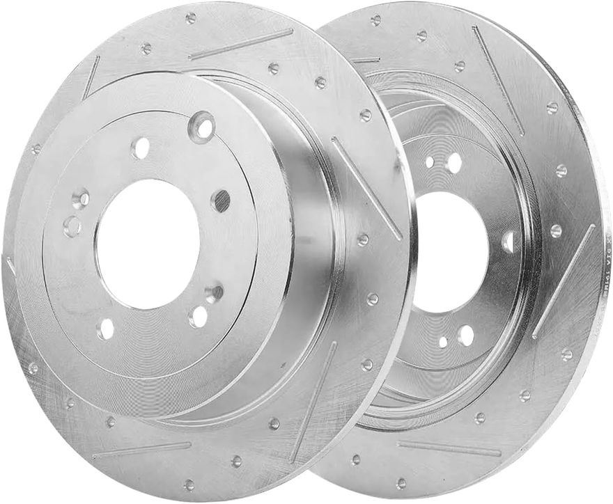 Rear Drilled Disc Brake Rotor - S-800172 x2