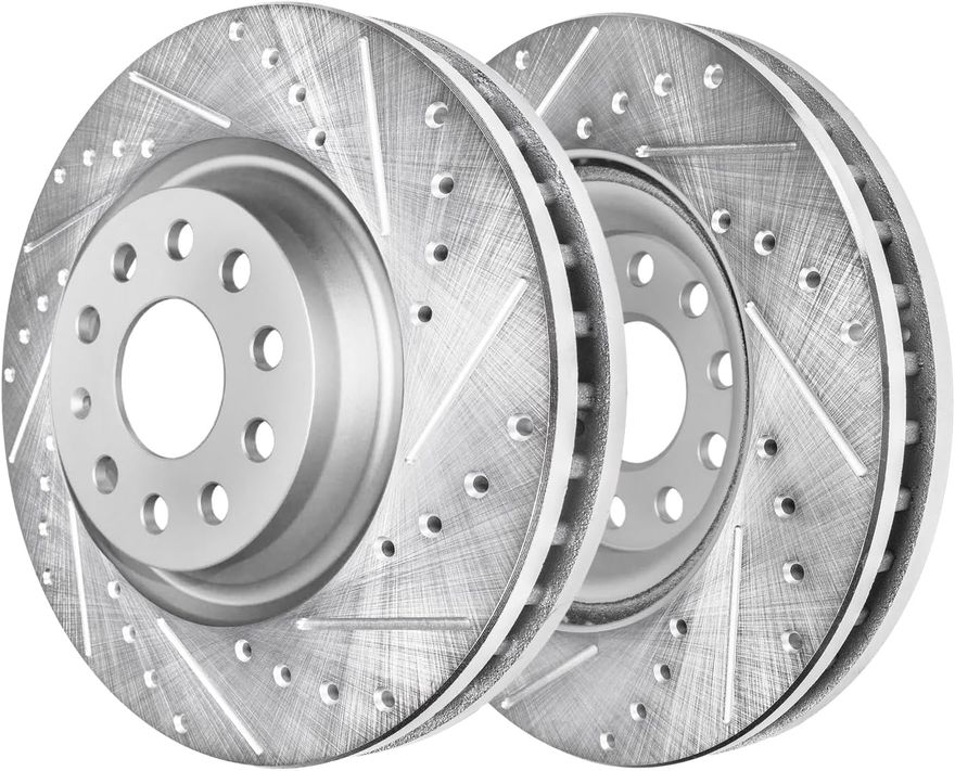 Front Drilled Disc Brake Rotor - S-800183 x2