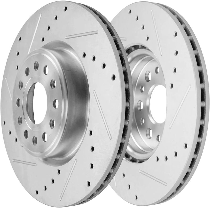 Front Drilled Disc Brake Rotor - S-800187 x2