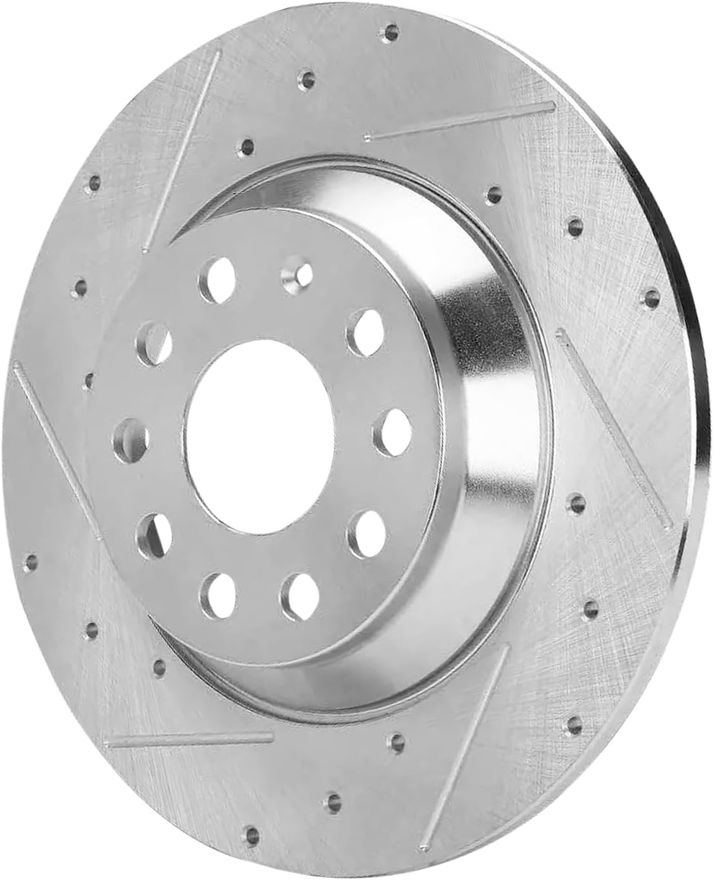 Rear Drilled Disc Brake Rotor - S-800189 x2