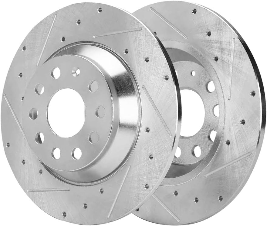 Rear Drilled Disc Brake Rotor - S-800189 x2