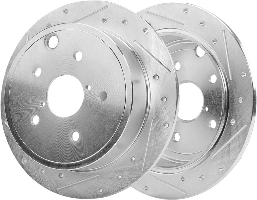 Rear Drilled Disc Brake Rotor - S-800197 x2