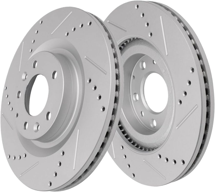 Front Drilled Disc Brake Rotor - S-800100 x2