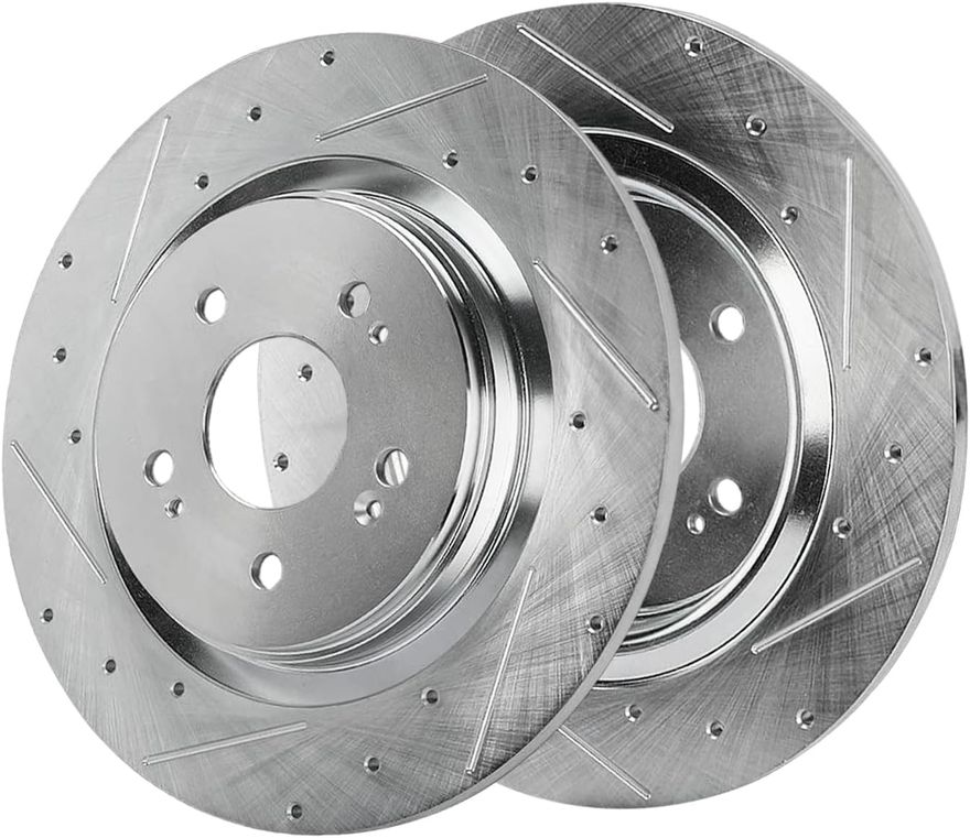 Rear Drilled Disc Brake Rotor - S-800110 x2