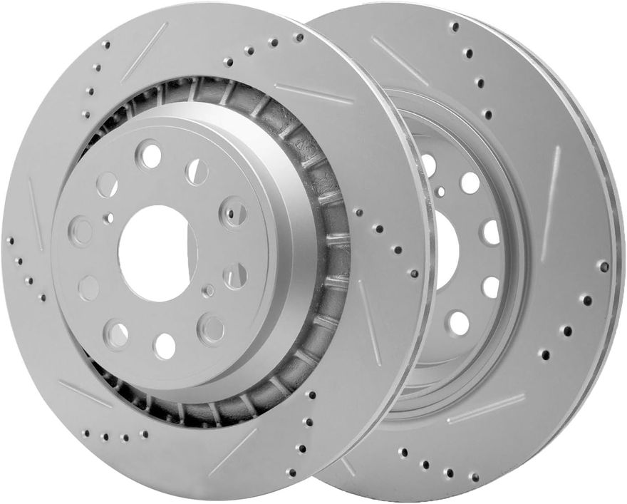 Rear Drilled Disc Brake Rotor - S-800133 x2