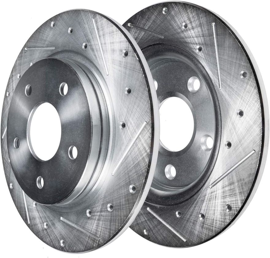 Rear Drilled Disc Brake Rotor - S-800252 x2