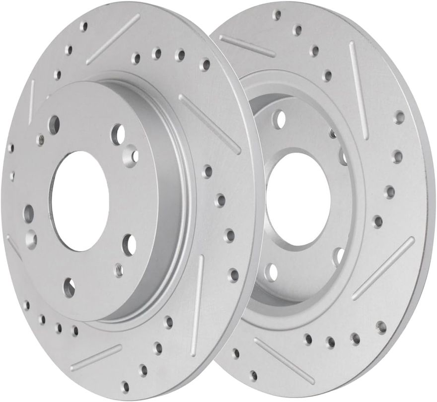 Rear Drilled Disc Brake Rotor - S-800255 x2