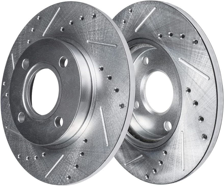 Rear Drilled Disc Brake Rotor - S-800258 x2