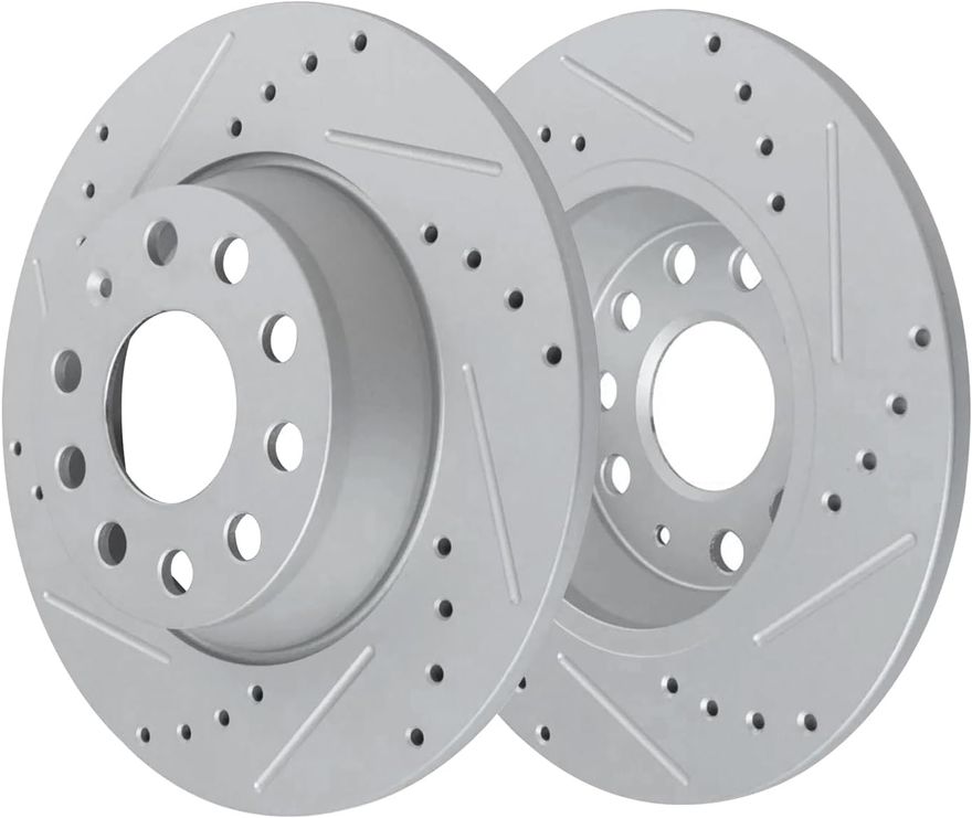 Rear Drilled Disc Brake Rotor - S-800271 x2