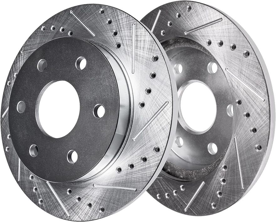 Rear Drilled Disc Brake Rotor - S-800281 x2